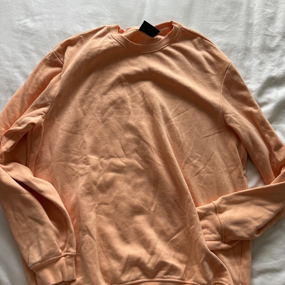 H&M Orange Crewneck Sweater Minimalist Design